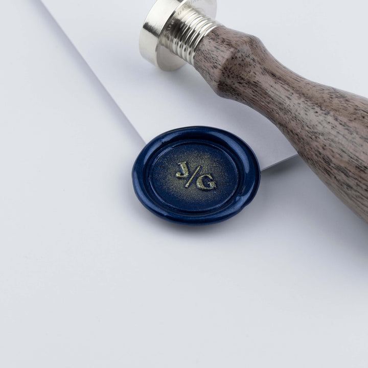 Kustom Haus Wax Seal Stamp Navy Serif Slash