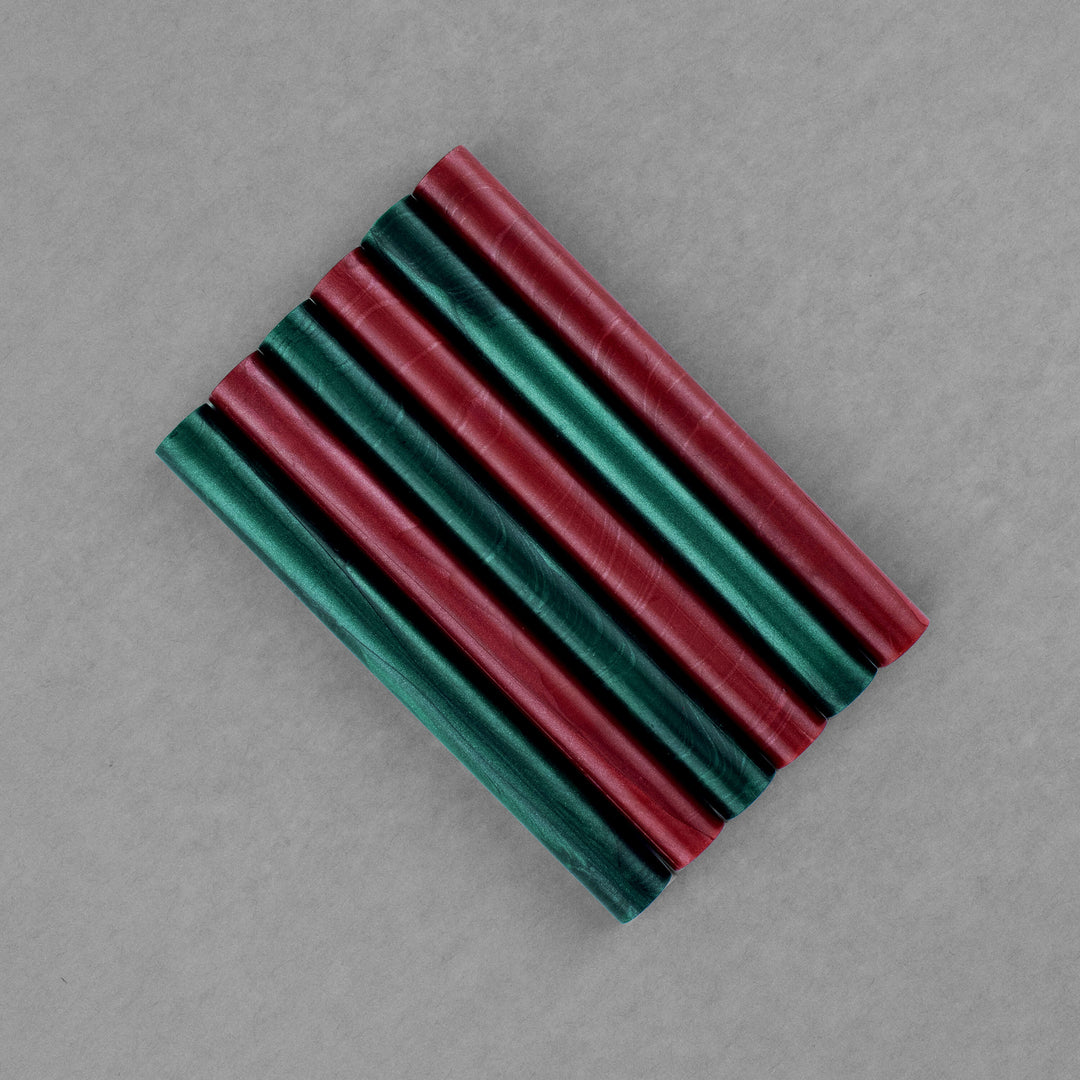 Kustom Haus - Flexible Sealing Wax Sticks - Christmas - Red Pearl and Green Pearl